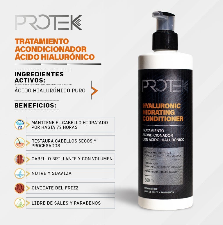 Acondicionador Hidratante con Ácido Hialurónico para Cabello Seco Protek 360 mL