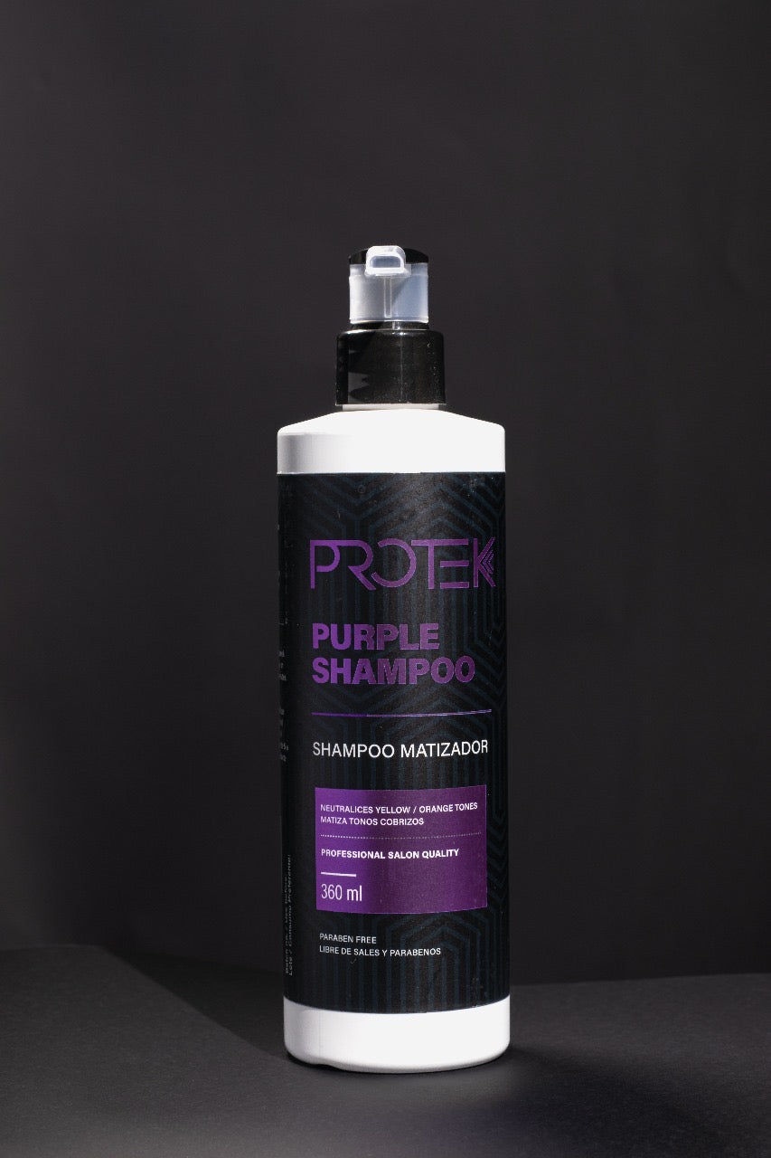 Shampoo Matizador Morado Anti Amarillo para Cabello Rubio / Canas Protek 360 mL