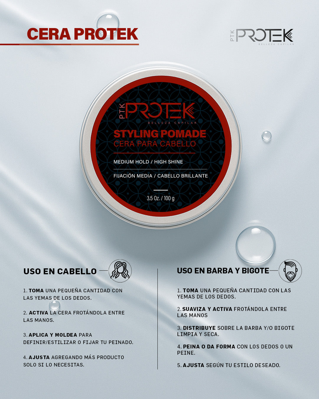 Pomada para Peinar Cabello Styling Pomade Protek 100 g
