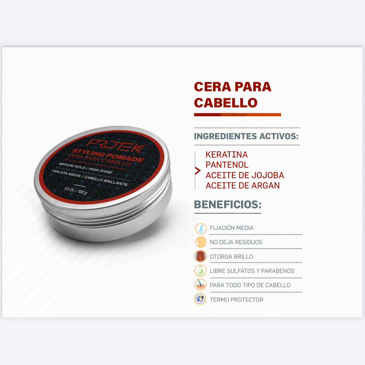 Pomada para Peinar Cabello Styling Pomade Protek 100 g