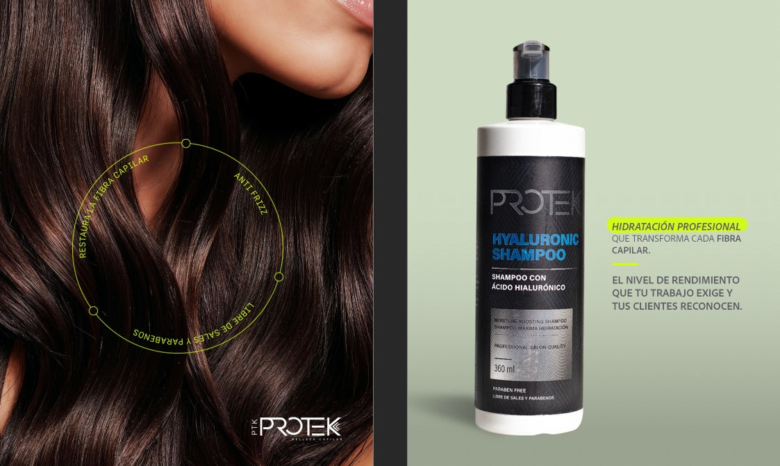 Shampoo con Ácido Hialurónico Hidratante para Cabello Seco Protek 360 mL